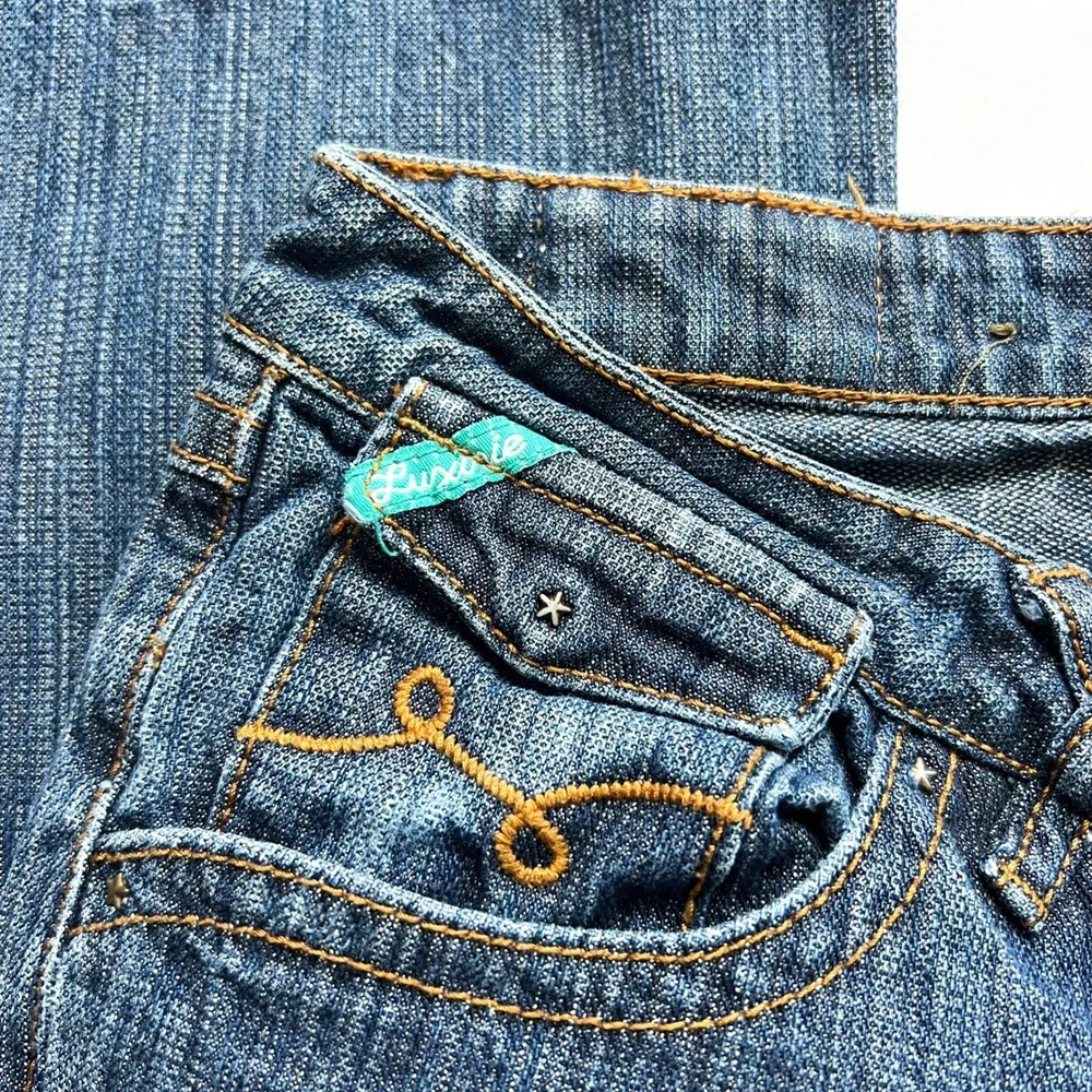 Luxurie Western Embellished Jeans with Turquoise Buttons